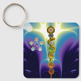 LLAVERO ROD DE ASCLEPIUS 7 CHAKRAS,YOGA ,ENERGÍA ESPIRITUA