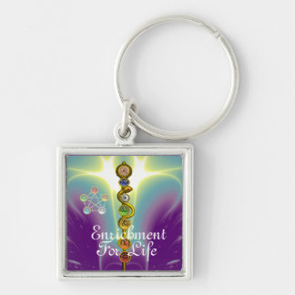 LLAVERO ROD DE ASCLEPIUS 7 CHAKRAS,YOGA ,ENERGÍA ESPIRITUA