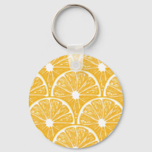 Llavero rodajas de naranja, diseño de patrones de frutas t