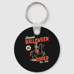 Llavero Rodeo de Halloween Caballo Occidental Vaquero Otoñ