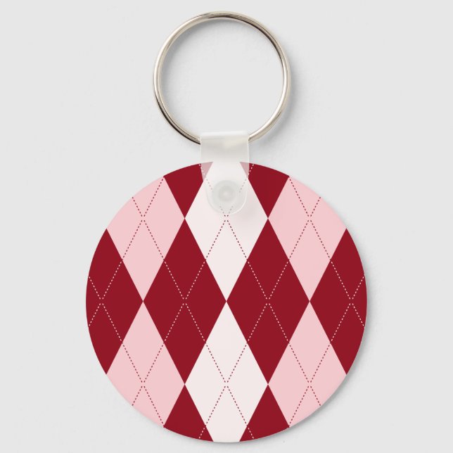 Llavero Rojo Argyle Crimson Forma de Diamante Pequeño Rosa (Anverso)