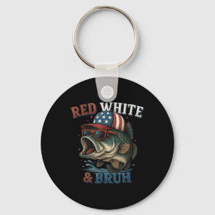 Llavero Rojo Blanco & Bruh América Pescado 4 De Julio