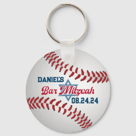 Llavero Rojo, Blanco, Bar Naval de béisbol Mitzvah
