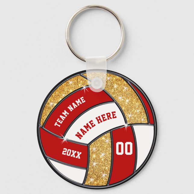 Llavero Rojo, Blanco, Oro Personalizado, Cadenas de Keybal (Anverso)