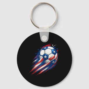Llavero Rojo Blanco Y Azul Fútbol Patriótico Cuatro De