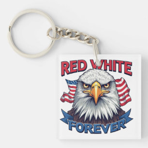 Llavero Rojo Blanco y Azul por Siempre Bandera Americana P