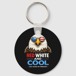 Llavero Rojo Blanco y Genial Águila Patriótica USA 250 Hum