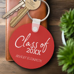 Llavero Rojo - Clase de AÑADIR TU Partido de Graduación An<br><div class="desc">Añade cualquier año a este diseño caprichoso. Esto se puede usar para cualquier graduado o reunión: escuela secundaria,  universidad,  posgrado,  enfermería,  escuela de medicina o incluso escuela de comercio.</div>