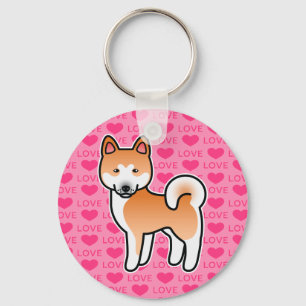 Llavero Rojo con máscara blanca Personalizado Akita Amor