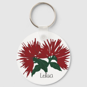 Llavero rojo de la flor de Lehua