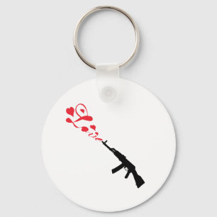 Llavero Rojo del amor de la ametralladora