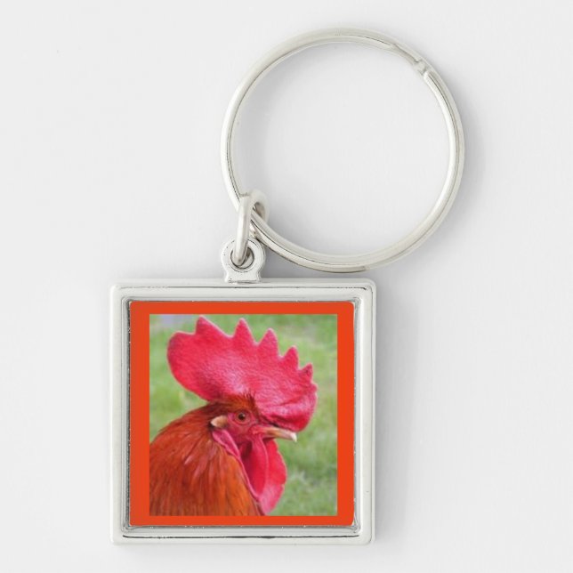 Llavero rojo del gallo (Frente)