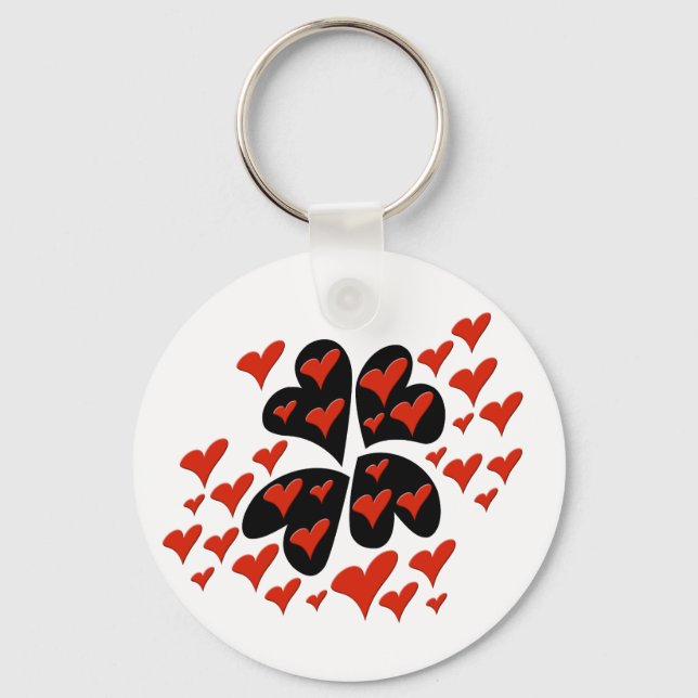 Llavero Rojo en los corazones negros (Anverso)