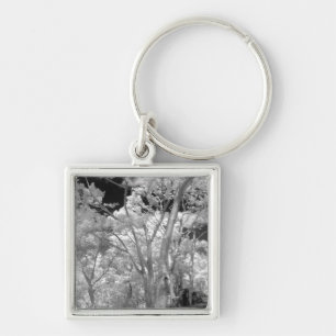 Llavero Rojo infantil de árboles edificios y senderos en 