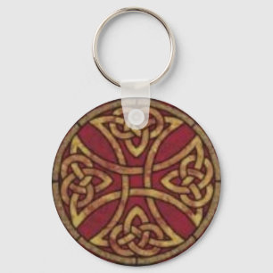 Llavero Rojo y nudo del Celtic del oro