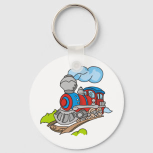 Llavero Rojo y tren azul