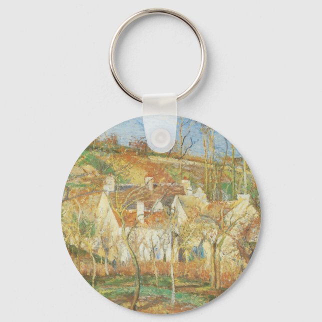 Llavero Rojos, esquina de un pueblo, invierno por Pissarro (Anverso)