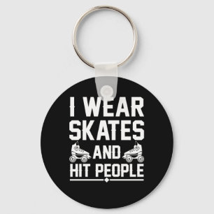 Llavero Roller Derby Skater Con Patines Golpean A La Gente