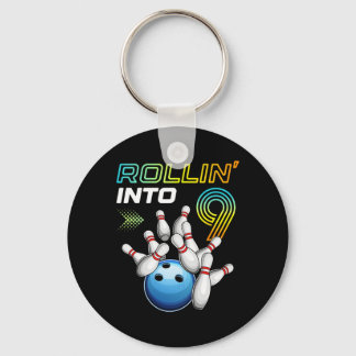 Llavero Rollin Into 9 Retro Bowling Birthday Party 9th Bir