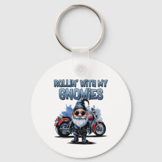 Llavero Rollin’ With My Gnomies Motorcycle Key Ring