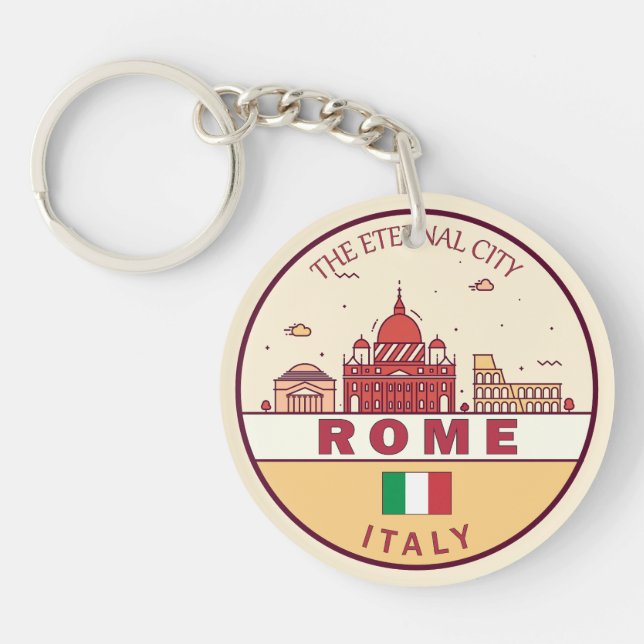 Llavero Roma Italia City Skyline Emblem (Frente)