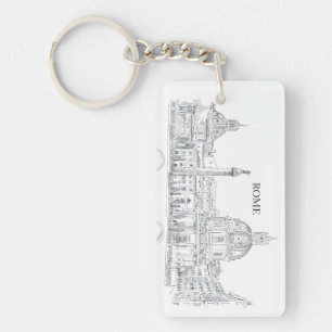 Llavero Roma Italia Dominios y dibujos de tinta Obelisk