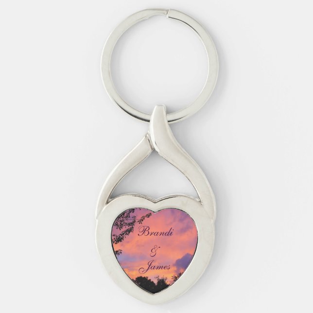 Llavero Romance del atardecer de verano *Personalización* (Anverso)