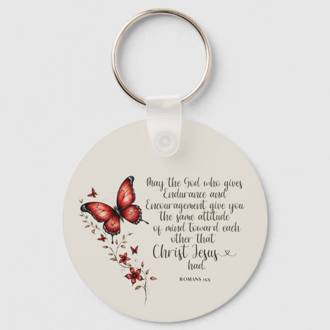 Llavero Romanos 15:5 Biblia Verse Image (Anverso)