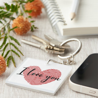 Llavero Romantic Fingerprint Heart “I Love You” Sticker