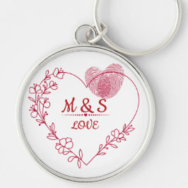 Llavero Romantic Fingerprint Heart Keychain