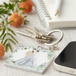 Llavero Romantic Watercolor Wedding