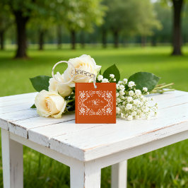 Llavero Romántico Naranja quemado Sr. y Sra. Acrylic Keych