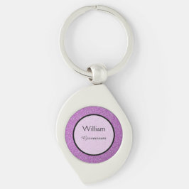Llavero Romántico Púrpura Esparkles Favor de la Boda