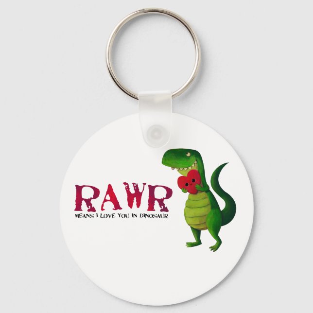Llavero Romántico RAWR T-rex Dinosaur (Anverso)