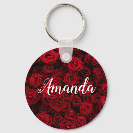 Llavero Romántico rosa rojo San Valentín monograma persona