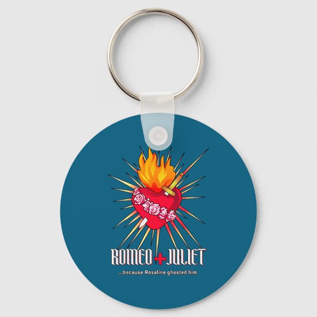 Llavero Romeo And Juliet Sacred Heart, Ghosted By Rosaline (Anverso)