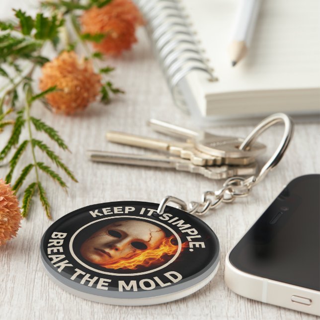 Llavero "Rompe el molde: enciende tu verdadero yo" (Frente Derecha)