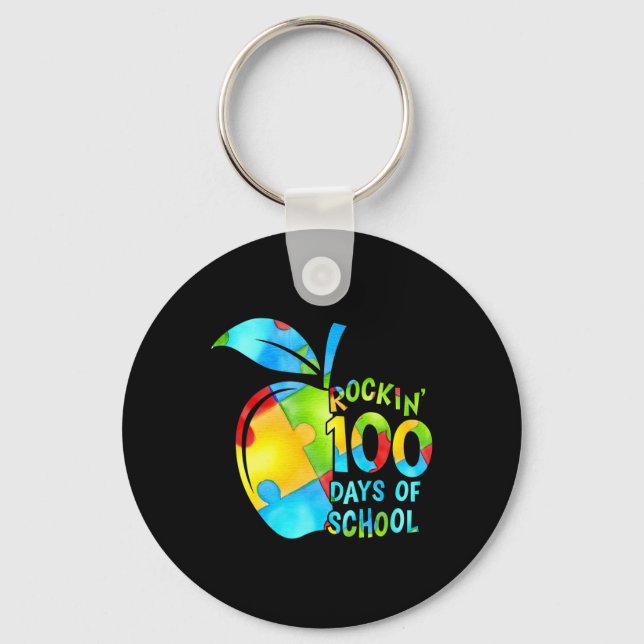 Llavero Rompecabezas de 100 días de escuela Manzana Concie (Anverso)