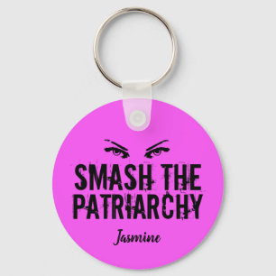 Llavero Romper el patriarcado feminista rosa personalizado