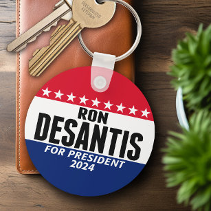 Llavero Ron Desantis 2024 clásico azul rojo para president