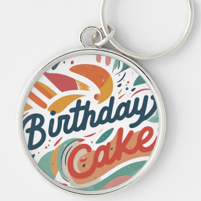 Llavero Ronda de tarta de cumpleaños premium (Frente)