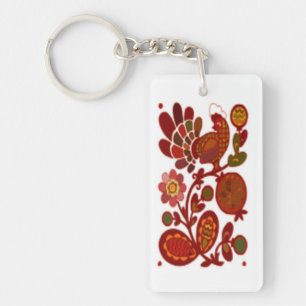 LLAVERO ROOSTER Y FLORES