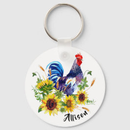 Llavero Rooster y girasoles
