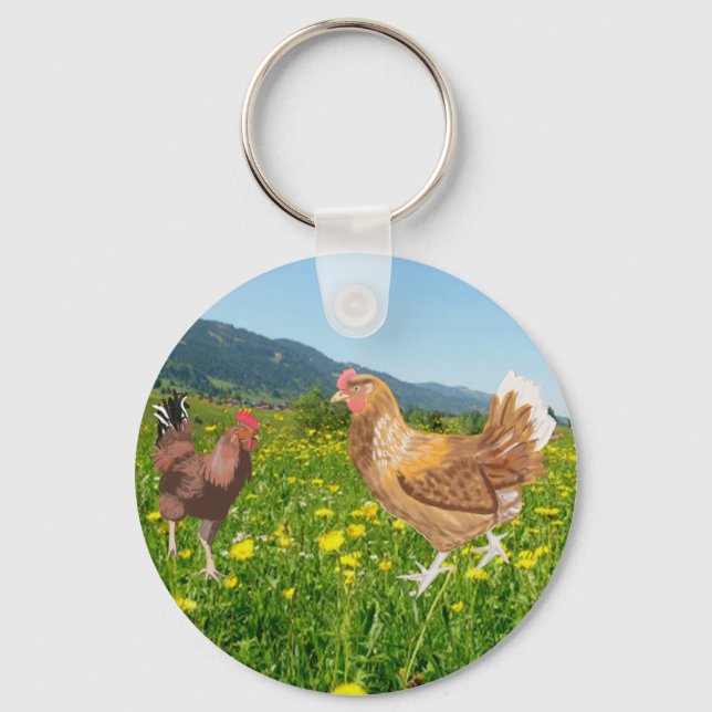Llavero Rooster y pollo 1 (Anverso)