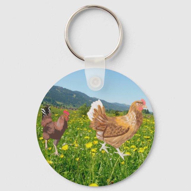 Llavero Rooster y pollo 2 (Anverso)