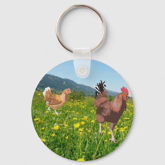 Llavero Rooster y pollo 3 (Anverso)