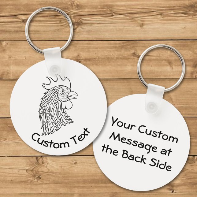 Llavero Rooster's Head Line Art Keychain (Subido por el creador)