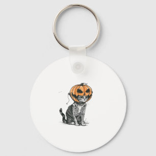 Llavero Ropa De Cabeza De Calabaza De Gato Negro Halloween