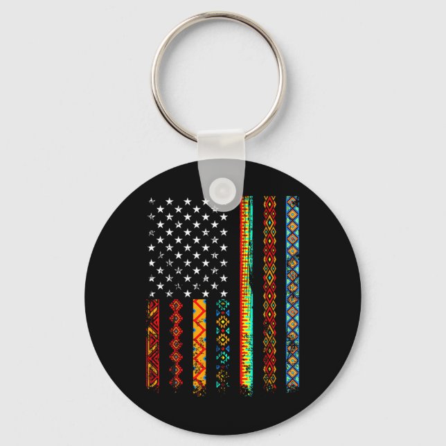 Llavero Ropa de kente africana Bandera estadounidense negr (Anverso)