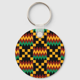 Llavero Ropa de Kente negra, verde, roja y amarilla